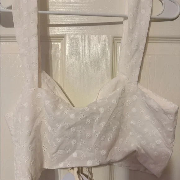 Princess Polly White Floral Print Crop Top - Picture 7 of 7